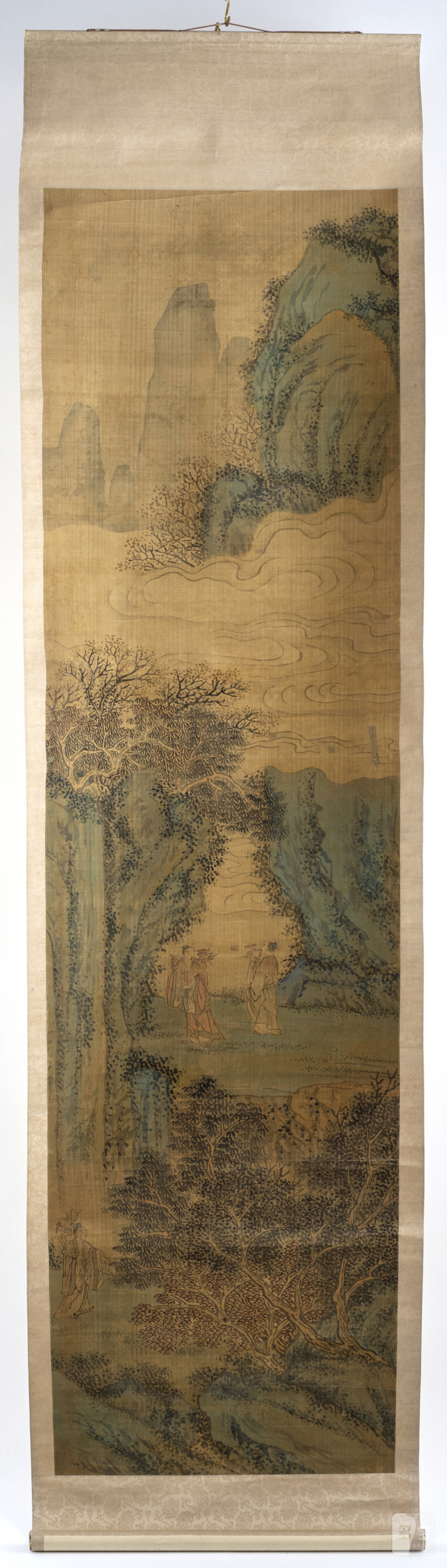 A set of four blue-green style landscape paintings - 图2